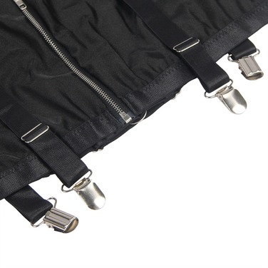 Сукня-костюм Star Night із застібками-блискавками та пажами для панчох, чорний, 5XL (без коробки)