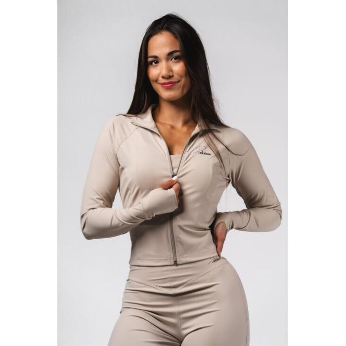 Олімпійка Deni x NEBBIA Fitness Zip Tracktop Cream 314