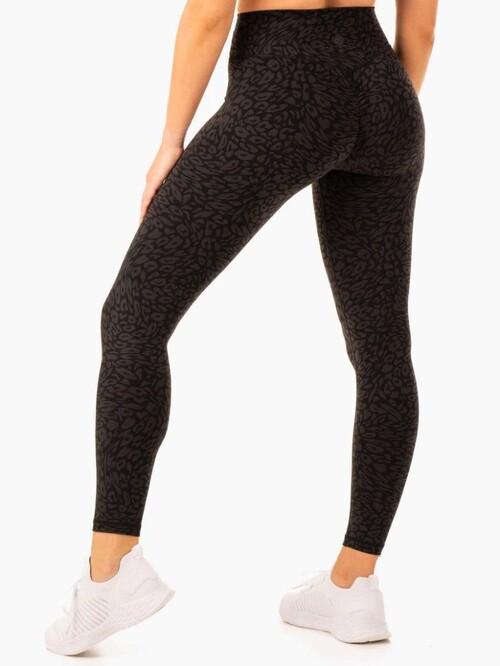 Леггинсы Rotation High Waisted Scrunch Leggings - Black Leopard