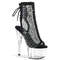 Чоботи Pleaser Adore-1018RM на підборах 7 дюймів, ботильйони до щиколотки з відкритим носком/підбором 2 3/4 дюйма, чорні, зі штучної замші/прозорі
