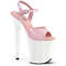 Босоніжки Pleaser Flamingo-809 на підборах 8 дюймів, босоніжки з ремінцем на щиколотці 4 дюйми, рожево-білі