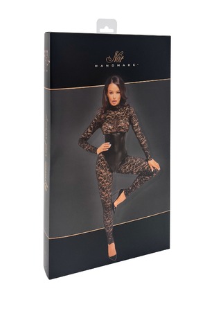 Комбінезон мереживний Noir Handmade Enigma F299 з блискавкою, чорний, розмір M