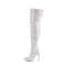 Чоботи Pleaser до стегна Boots Courtly-3015, 5 дюймів, блискучі, білі