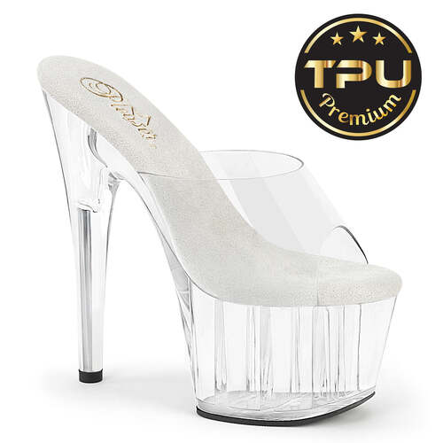 Босоніжки-слайди Adore-701PREM: підбори 18 см, платформа 7 см, прозорі