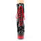 Чоботи Pleaser Adore-1020BR-H на підборах 7 дюймів, двоколірні черевики на шнурівці 2 3/4 дюйма PF, блискавка збоку, чорні/червоні