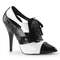 Туфлі-лодочки Pleaser Seduce-458, 5 дюймів, з вирізом, з обробкою, чорні/білі
