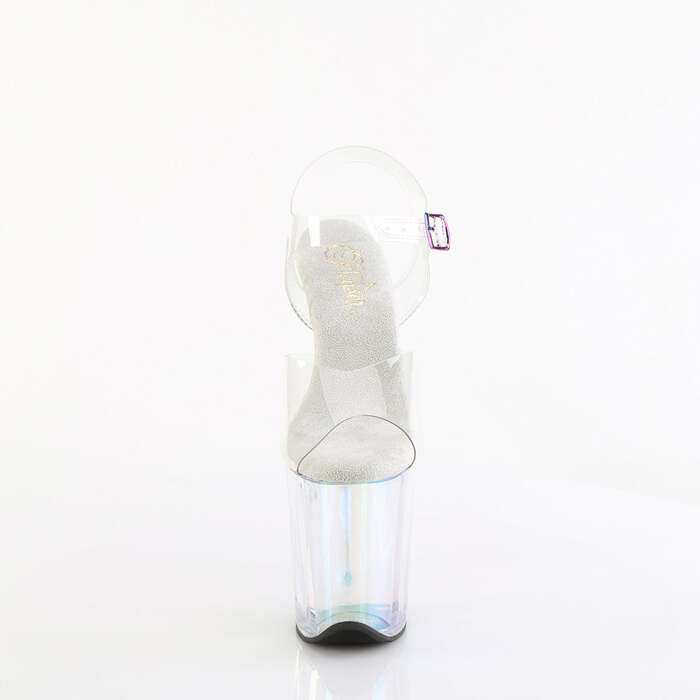 Босоножки Flamingo-808HT. Каблук 8 дюймов, ремешок на щиколотке 4 дюйма. Прозрачные.